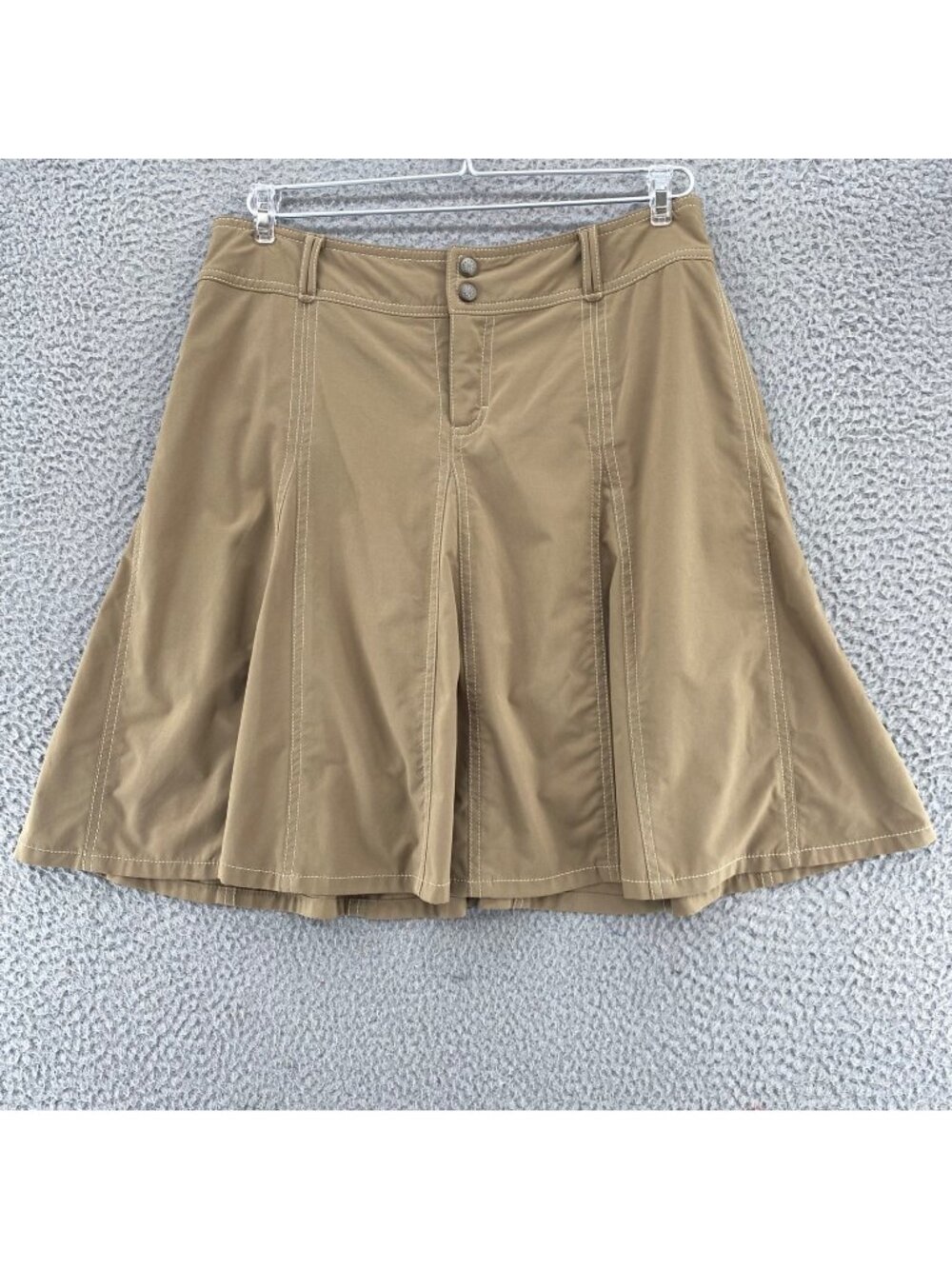 Women’s Khaki Pleated A-Line Shorts Skort